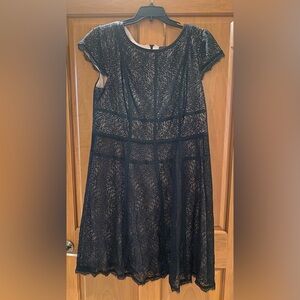 NWT Black Lace cocktail dress Adrianna Papell 18w
